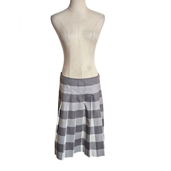 Liz Claiborne Gray And White Pleated Checked Women's Skirt - Picture 1 of 7
